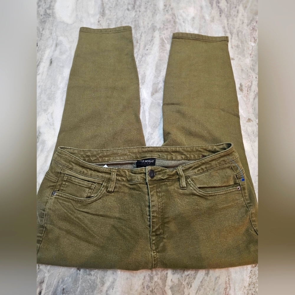 Lane Bryant Olive Green Stretch Jeans Women’s Size 18 Plus Straight Leg